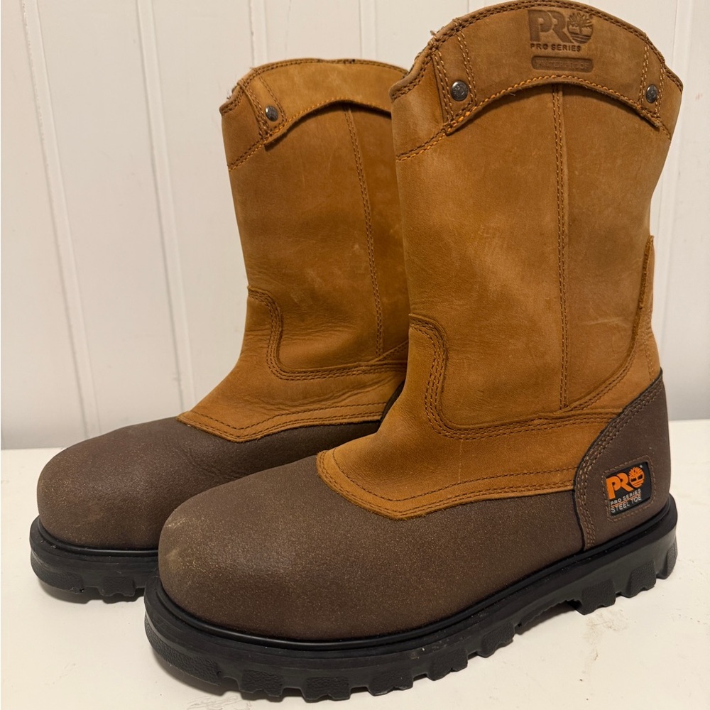 Timberland Pro Steel Toe Boots, Slip On, Men’s, Size 6W